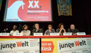 picture from the panel discussion at Rosa Lux conference