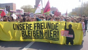 picture from the school strike in Berlin on 24th of April against the further worsening of asylum laws in germany