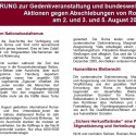 ERKLÄRUNG zur Gedenkveranstaltung und bundesweiten Aktionen gegen Abschiebungen von Roma am 2. und 3. und 5. August 2015