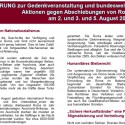 ERKLÄRUNG zur Gedenkveranstaltung und bundesweiten Aktionen gegen Abschiebungen von Roma am 2. und 3. und 5. August 2015