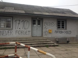 Graffiti at Hungary's border