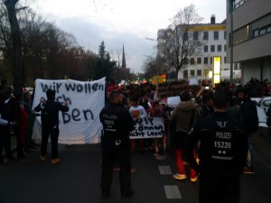 Refugee protest in front of LaGeSo