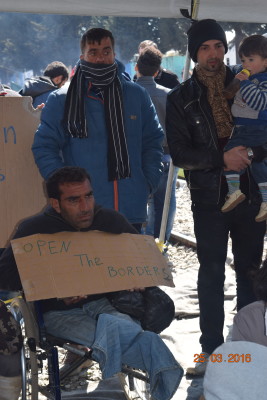 Refugee protest in Idomeni