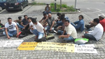 Refugee protest in Ebesberg Münich