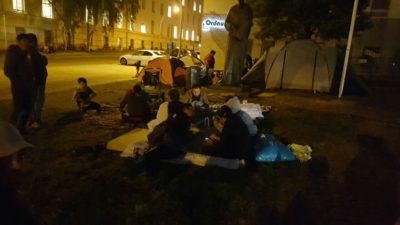 Flüchtlingsprotest in Briennenstr. Berlin