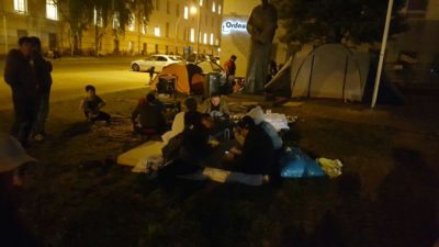 Flüchtlingsprotest in Briennenstr. Berlin