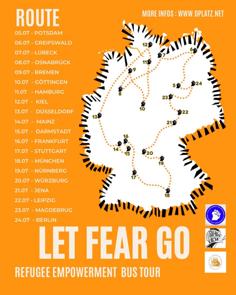 Route of the Let Fear Go Tour